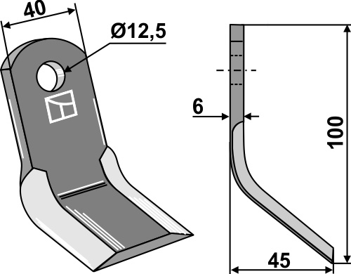 Y- kniv 100x40mm