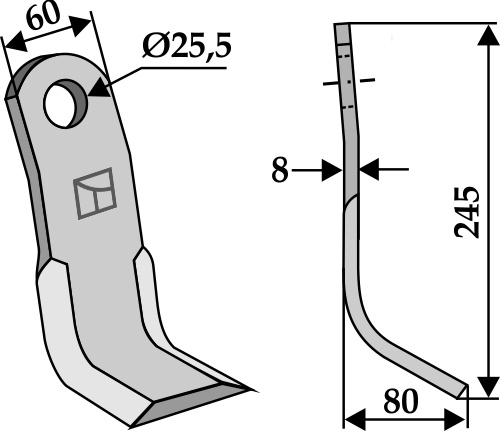 Y- kniv 245x60mm