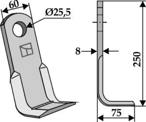 L-kniv 250x60mm