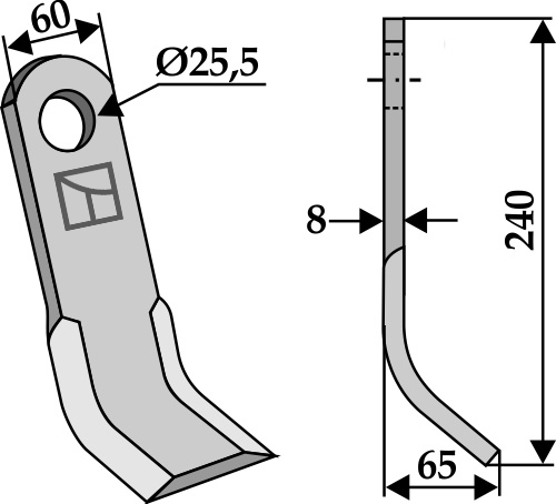 Y- kniv 240x60mm