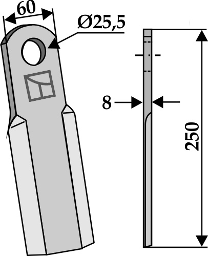 Kniv 250x60mm