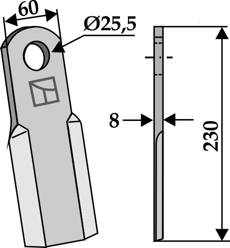 Kniv 230x60mm