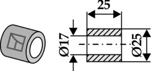 63-fei-14 Bøsning 25xØ17xØ25