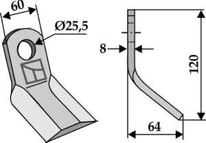 Y- kniv 120x60mm