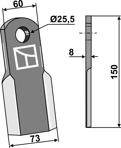 Kniv 150x60mm - gammel model