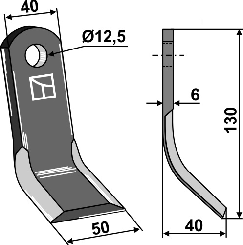 Y-kniv 130x40mm