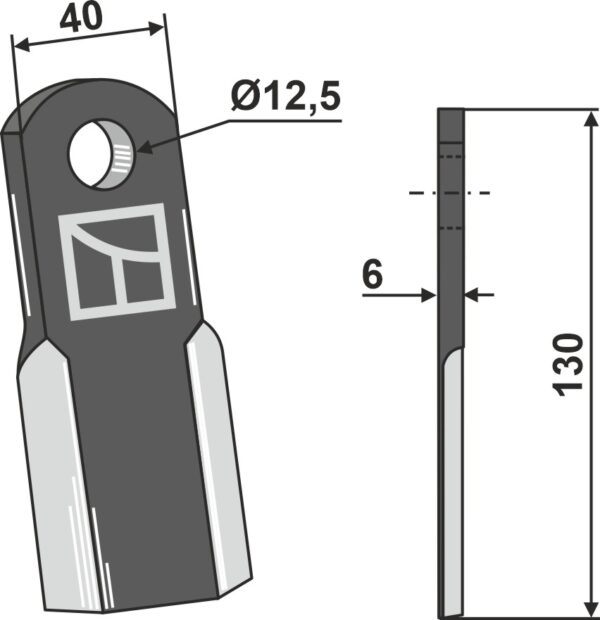 Kniv 130x40mm