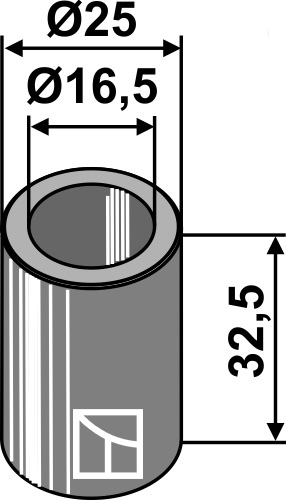 Bøsning 32,5xØ16,5xØ25