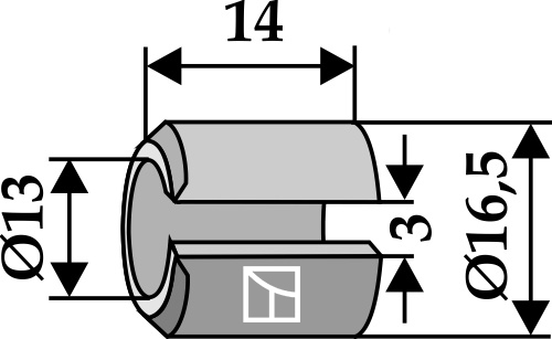 Spænd bøsning 14xØ13xØ16,5