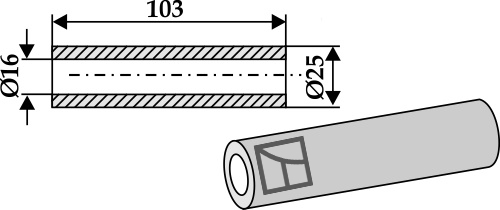 Bøsning 103xØ16xØ25