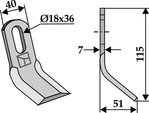 Y- kniv 115x40mm