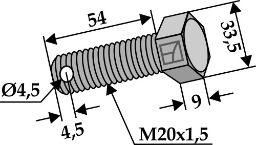 Bolt M20x1,5x54 - 10.9