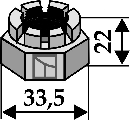 Kronmøtrik M20x1,5