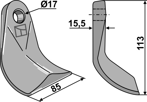 Kniv 113x85mm