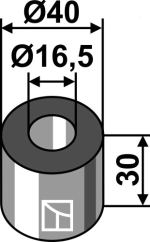 63-her-61 Bøsning 30x Ø16,5xØ40