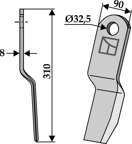 Slagle 310x90mm