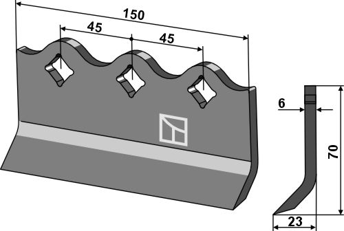 Klinge til hammerslagle 150x6mm, plan