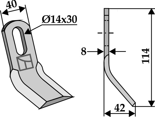Y- kniv 114x40mm