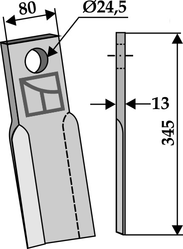 Kniv 345x80mm