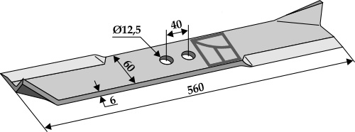 Kniv 560mm - højre