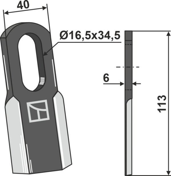 Kniv 113x40mm