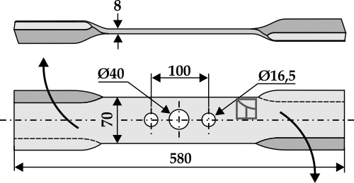 Kniv 580mm - højre