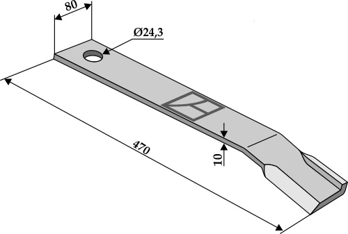Kniv 470mm - højre