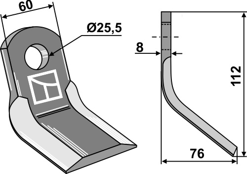 Y- kniv 112x60mm