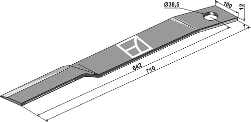 Kniv 710mm - højre