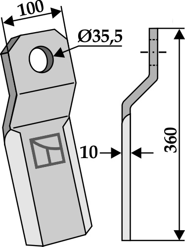 Bio kniv 360x100mm
