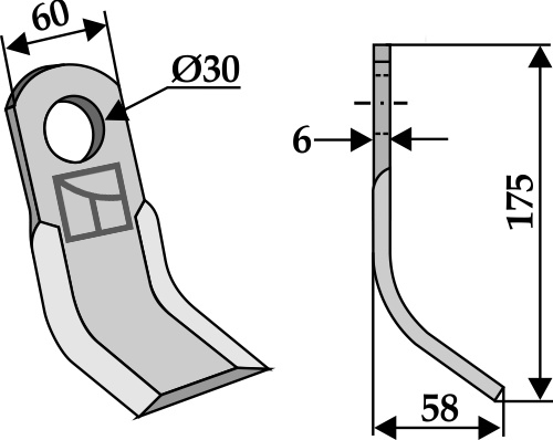 Y- kniv 175x60mm