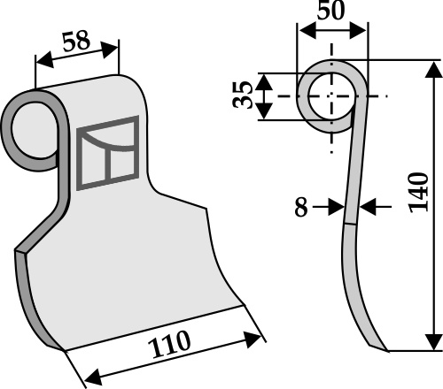 Slagle 140x58mm