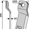 Bio kniv drejet kort 295x100mm - venstre