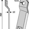 Bio kniv drejet 360x100mm, lang - venstre