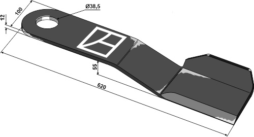Kniv 620mm - højre