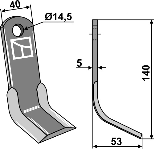 Y- kniv 140x40mm