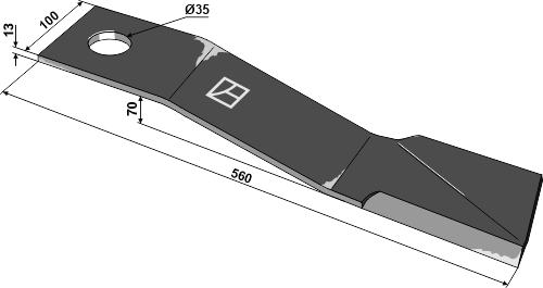 Kniv 560mm - højre