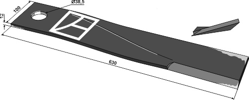 Kniv 630mm - højre