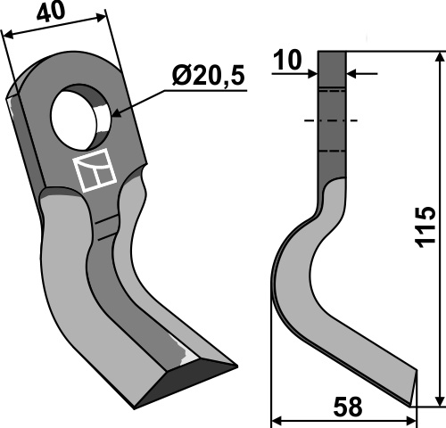 Y- kniv 115x40mm