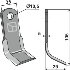 Y- kniv 106x35mm