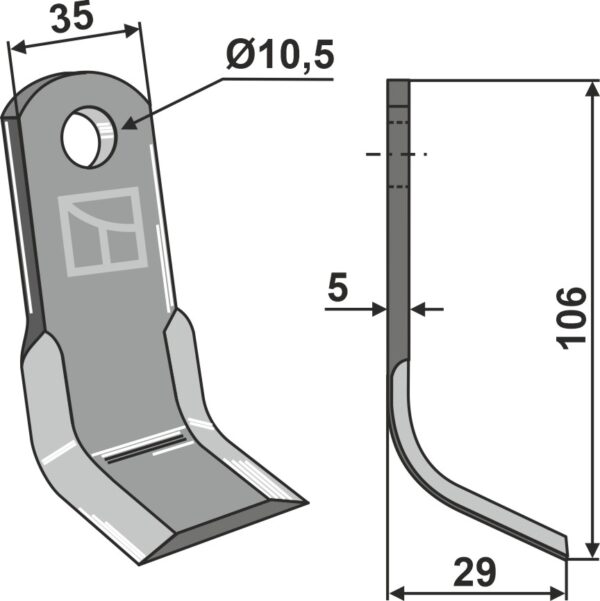 Y- kniv 106x35mm