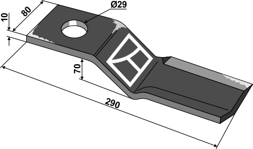 Kniv 290x80mm, venstre