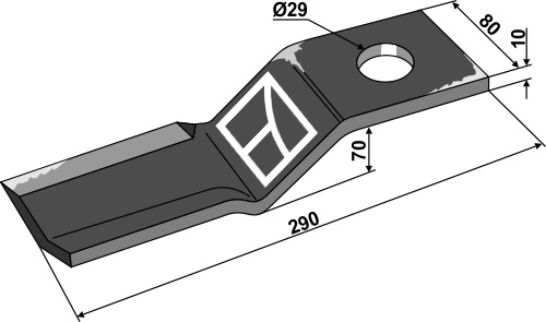Kniv 290x80mm, højre