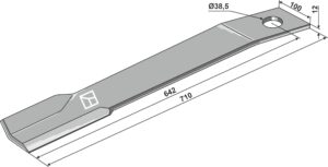Kniv 710mm - venstre