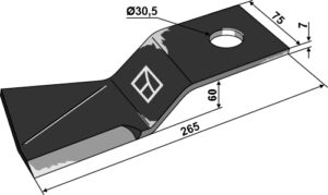 Slagle 265x75mm - venstre