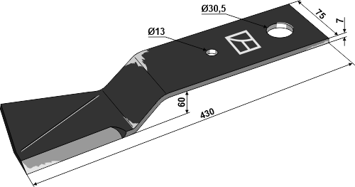 Slagle 430x75mm - venstre
