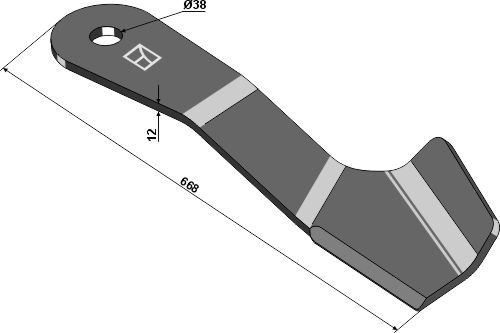 Kniv 668mm - venstre