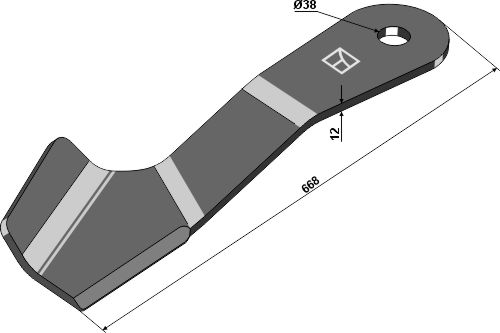 Kniv 668mm - højre