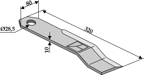 Bio kniv 320x80mm - venstre