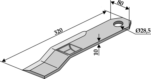 Bio kniv 320x80mm - højre